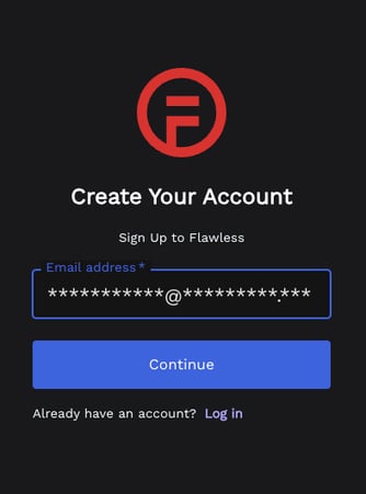 2 Create your account email asterisks