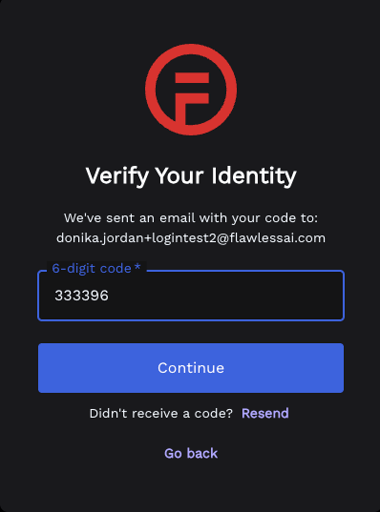 5 Enter code screen