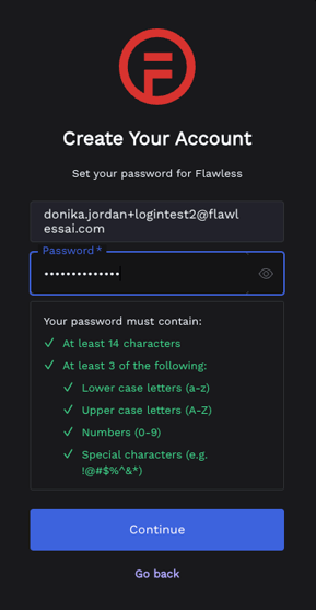 7 Password meets criteria screen
