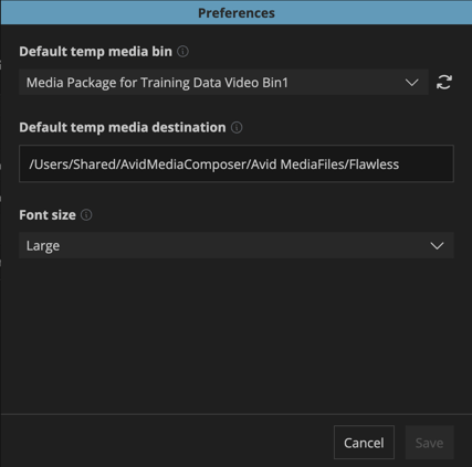 Avid Extension Preferences