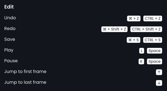 Edit Keyboard Shortcuts New UI