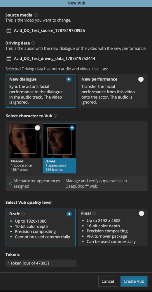 New Vub screen with Video DD