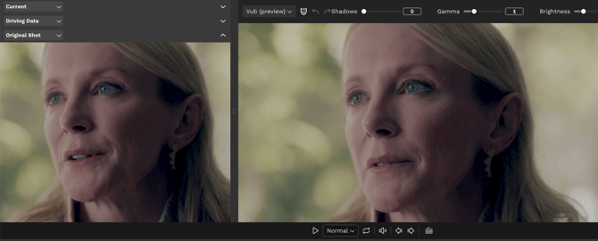Original Shot and Vub Preview side by side