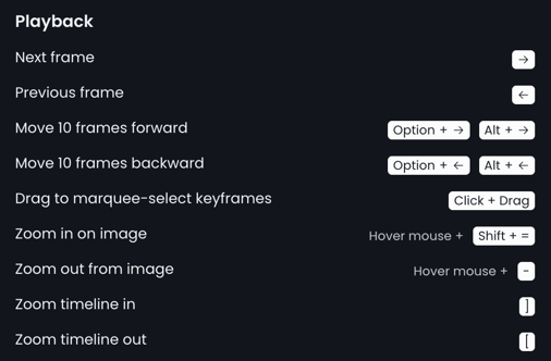 Playback Shortcuts New UI
