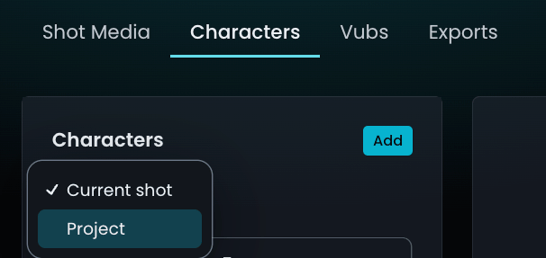 Project Character Management New UI