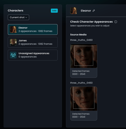 check character detection new UI