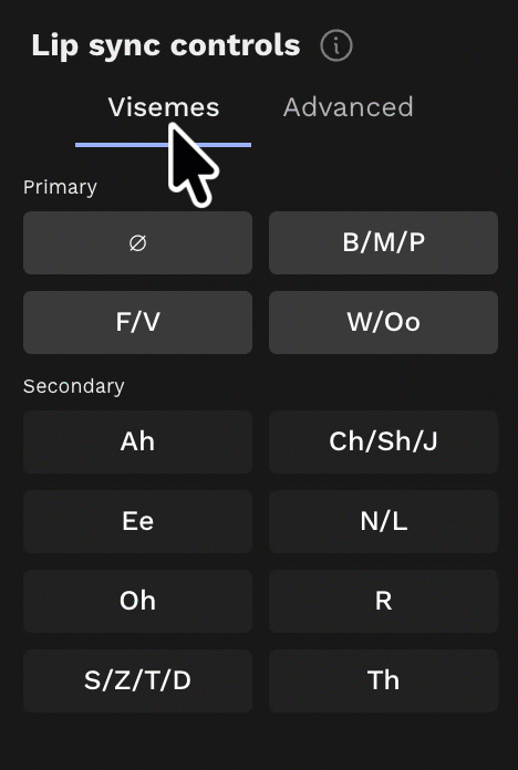 Visemes to Advanced Controls Switching