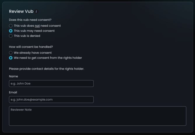 rights holder new UI
