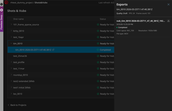export panel