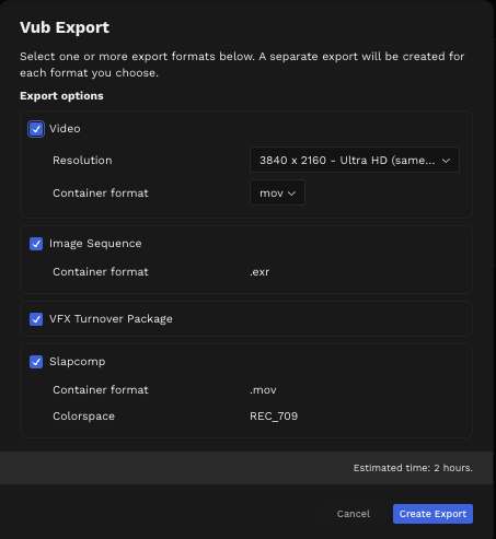 vub export panel